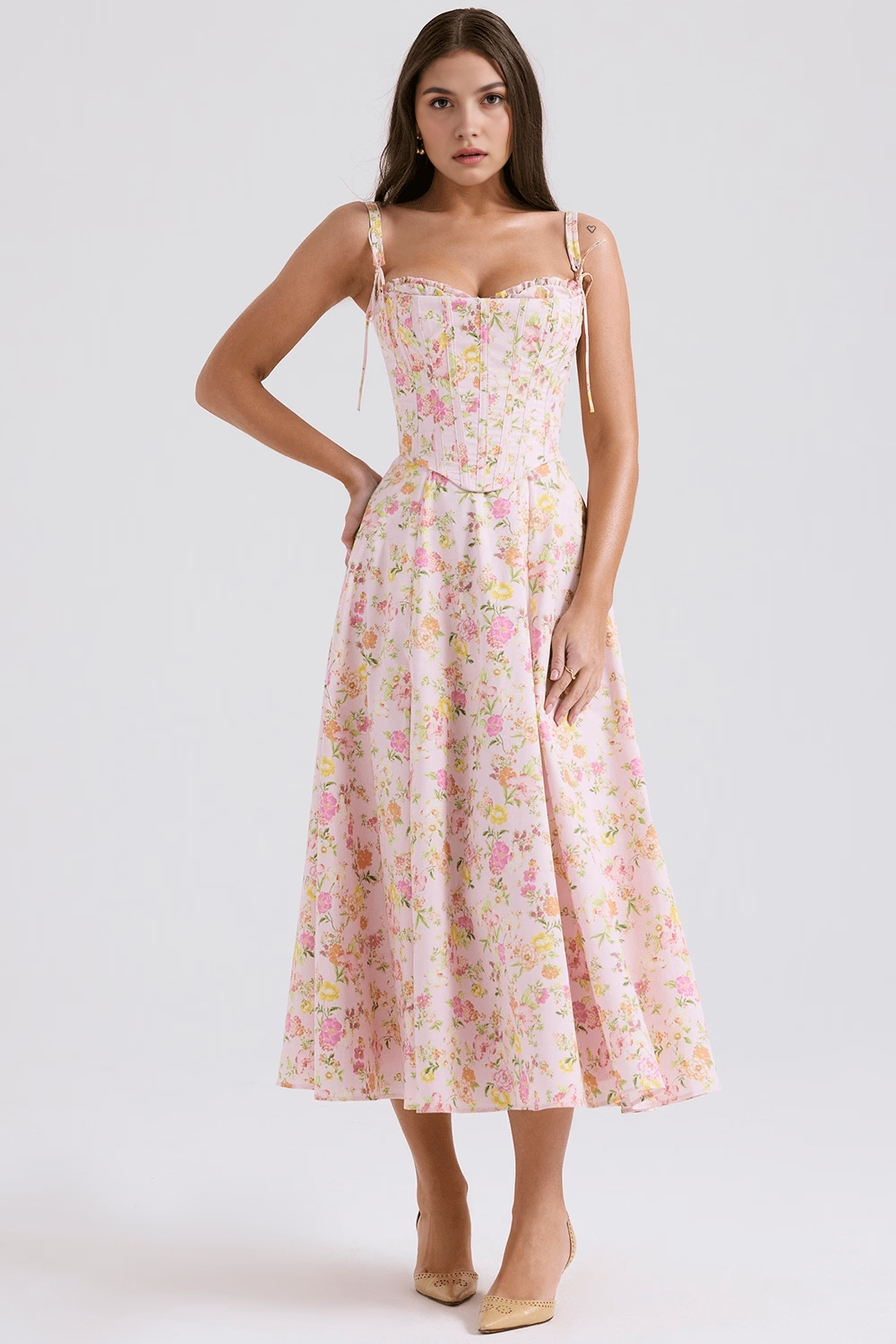 Midi dress Louise + detachable corset
