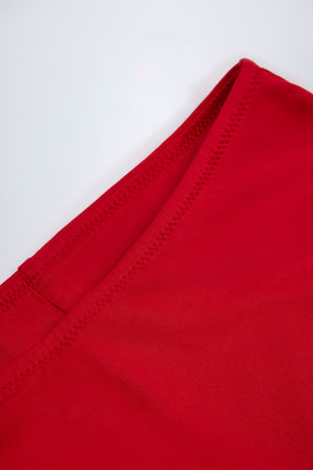 Slinky Jersey Low-Rise Hotpants in Fire Red