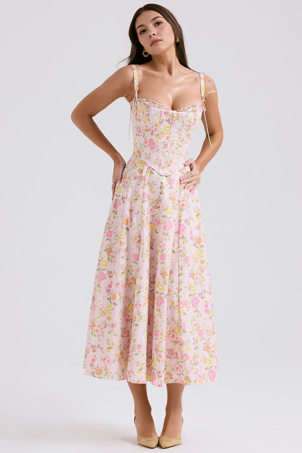 Midi dress Louise + detachable corset